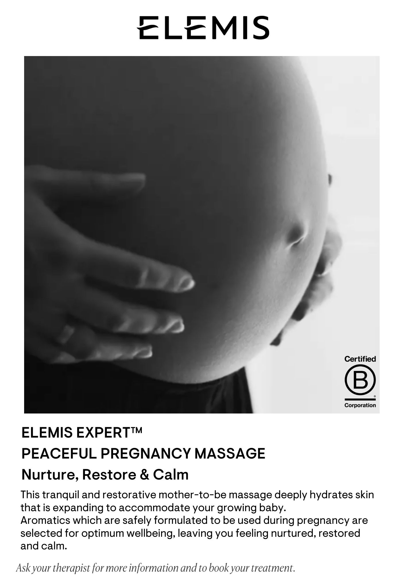 Elemis Expert™ Luxury Peaceful Pregnancy Massage with BIOTEC