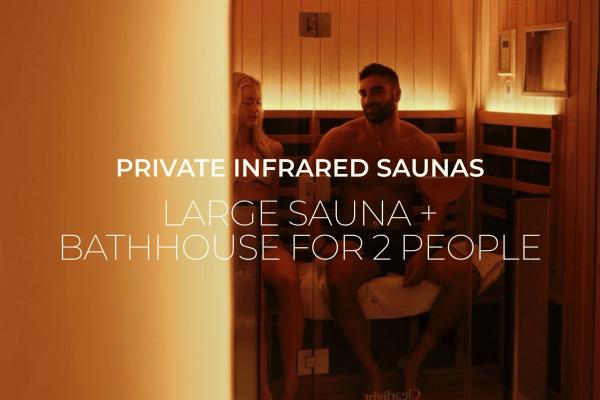 Lrg Sauna + Bathhouse for 2 people