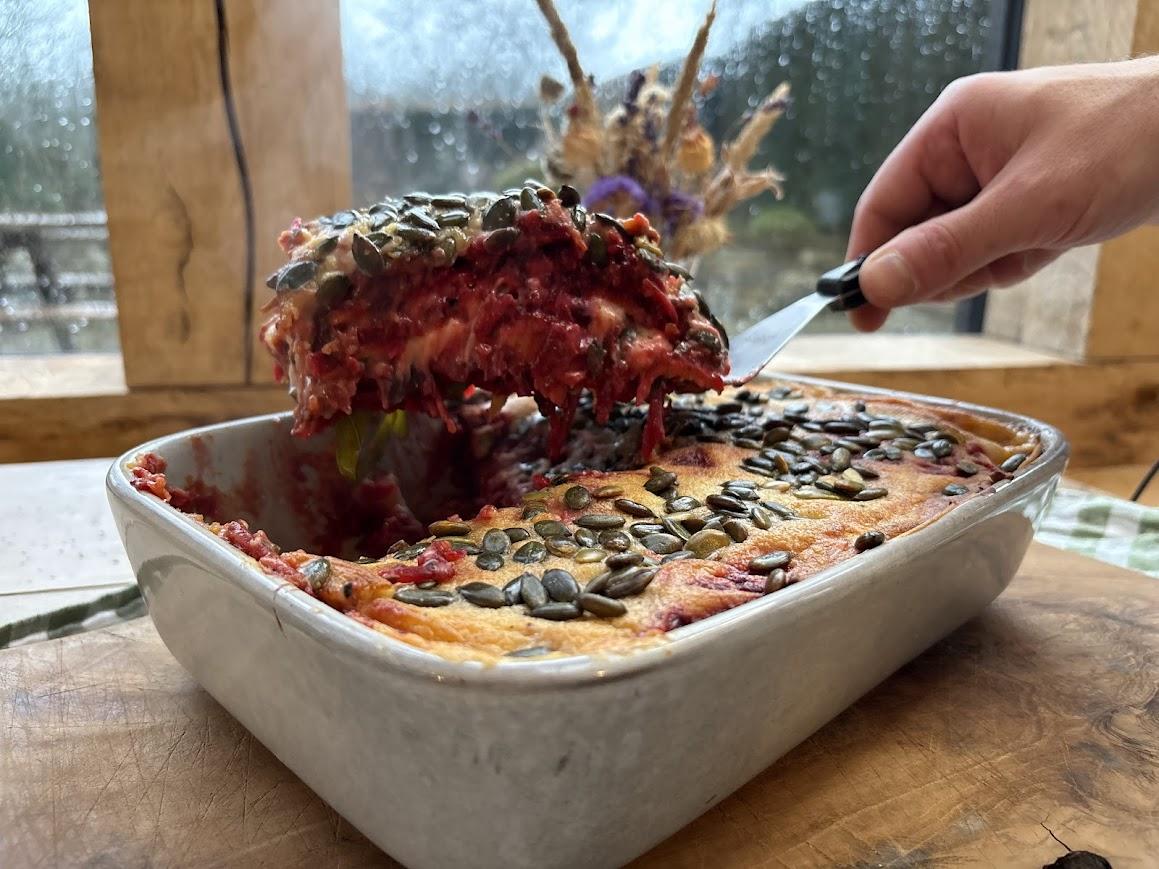 Seasonal, Organic, Vegan, Gluten Free, Lasagne. Serves 4.