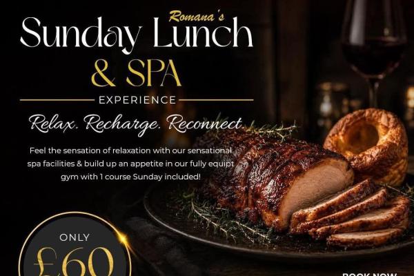 SPA AND SUNDAY LUNCH FOR 2 £60.00