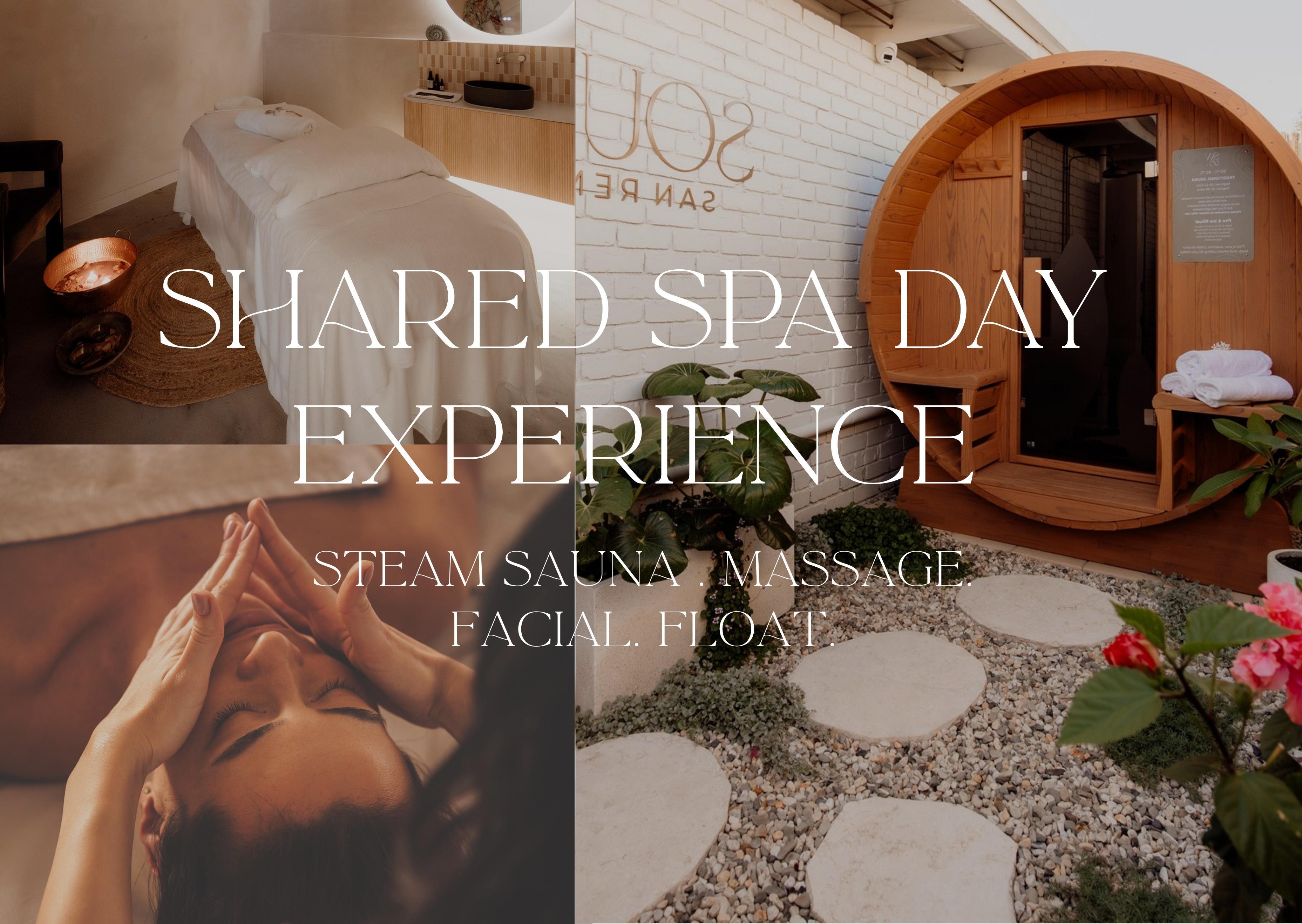 Experience for 2 - Shared Spa Day - Sauna, Float, Massage, Facial.