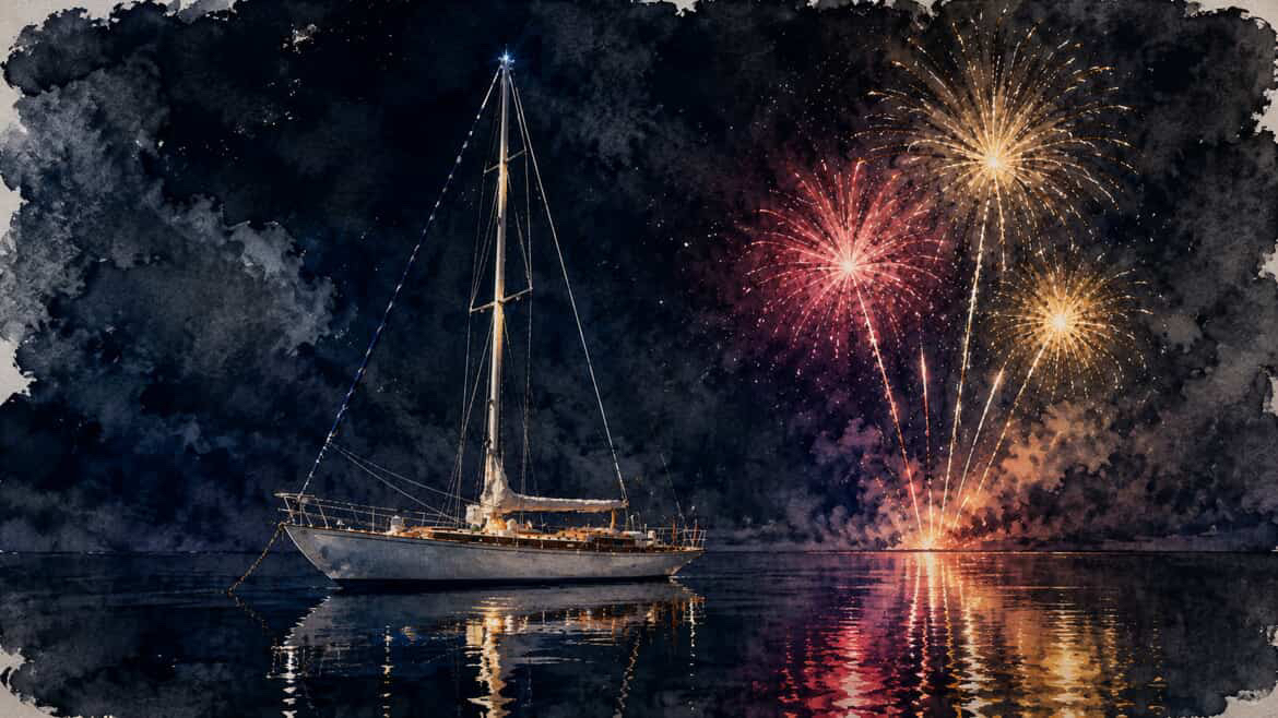 Fireworks on the St Michaels Sailing Yacht