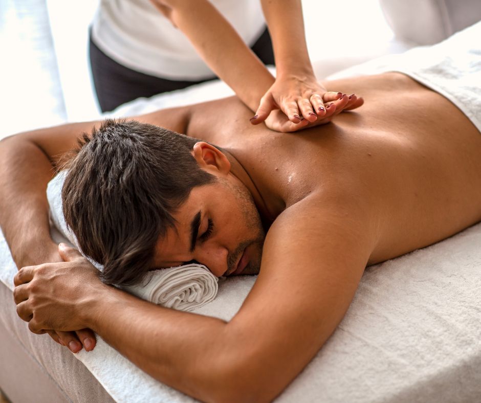 Men's deep tissue back massage 30