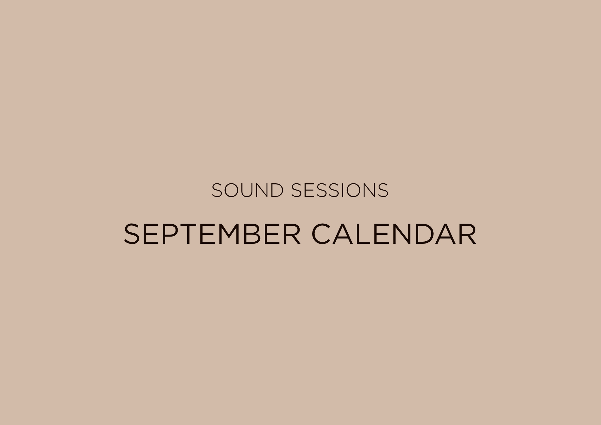 SOUND SESSION | September Calendar